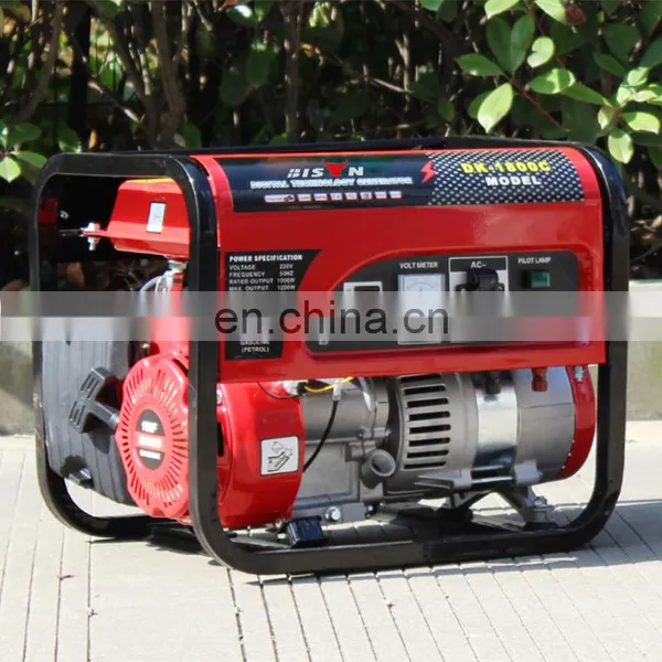 BS1800 BISON China Taizhou Home Power Standby 1KVA Cooper Wire Recoil Start Gasoline Generator photo-3