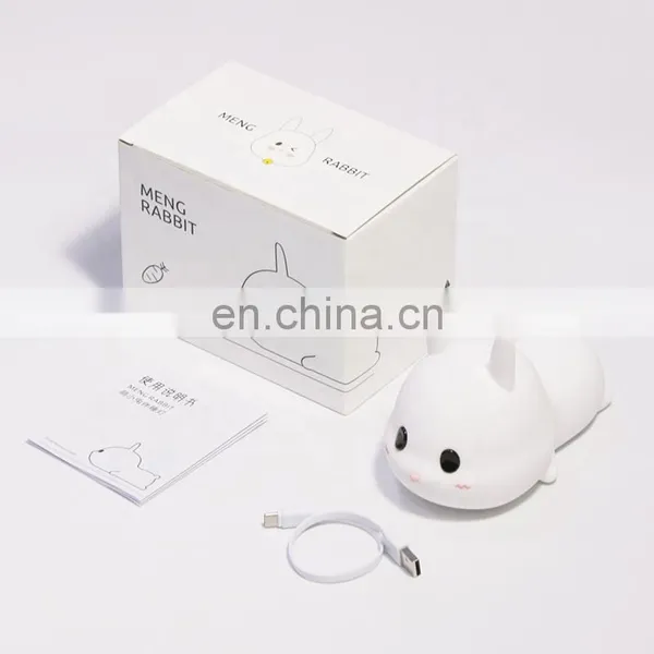 LED Silicone Usb Rabbit Shape Animal Night Light for Children photo-5