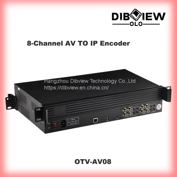 OTV-AV08 8-канальный кодировщик видео H264 с потоковой передачей CVBS AV в IP по протоколам RTMP