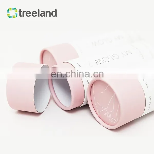 Round Pink Paper Tube Clothing Packaging Customized Telescoping Paper Tube With Rolled Edge Bio-friendly Cylinder Canister photo-2