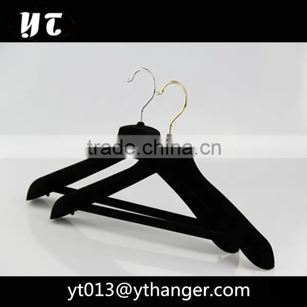 CY-631 Custom Flocking Plastic Hanger Velvet Plastic Hangers for Wide Shoulder Supplier's Choice photo-5