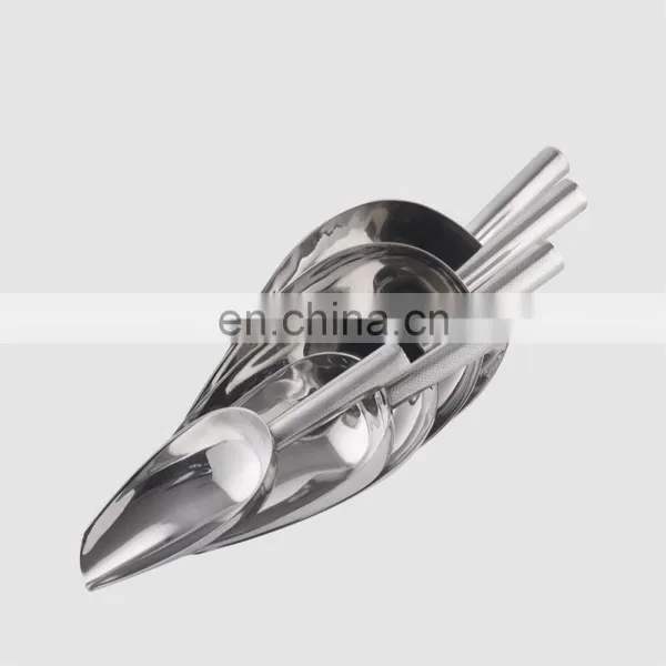 Factory Direct Restaurant Kit Metal Ice Cube Scoop Container Kitchen Stainless Steel Bar Ice Shovel