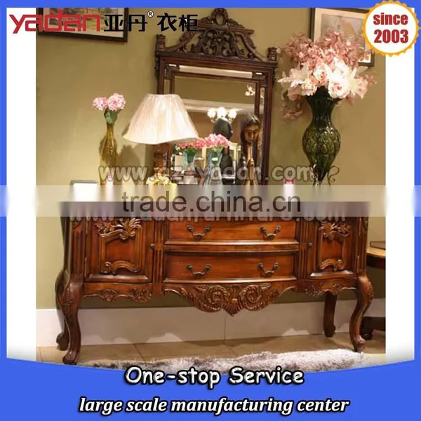 Antique Wooden Dressing Table Designs for Bedroom With Mirror and Stool Quality Choice photo-4