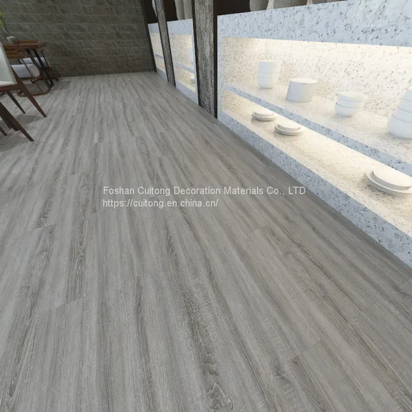 SPC Sheet Floor Guangdong Factory Wholesale 4mm Stone Plastic Floor Commercial Engineering Export Lock Plastic Floor Tile photo-3