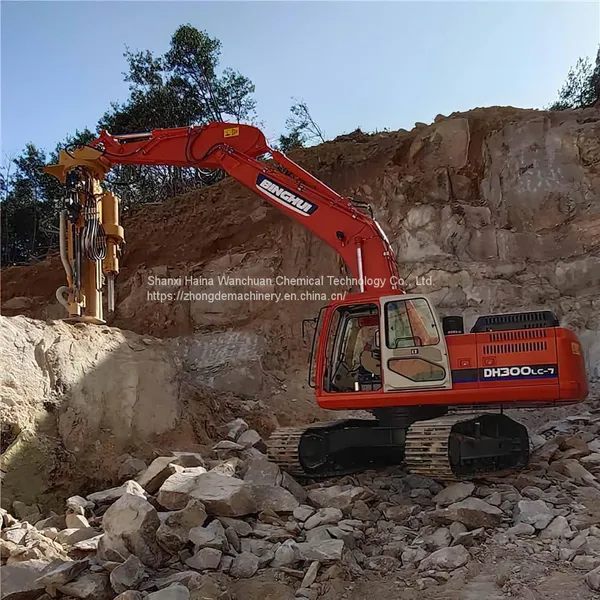 A Drilling and Hydraulic Rock Splitting Machine Mounted on an Excavator for Mining Rocks photo-3