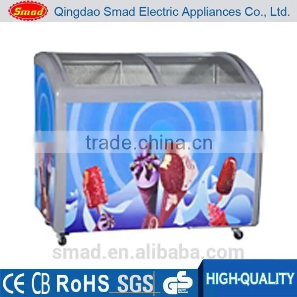 Flat Sliding Door Inner Glass Door Chest Freezer With CE Report photo-6