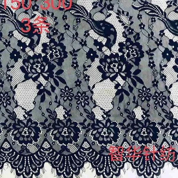 New Product Length Eyelash Lace Fabric With Floral Pattern Lace Ribbon With Bit Stretchy for Craft Sewing DIY Wedding Dress Home Decorations photo-4