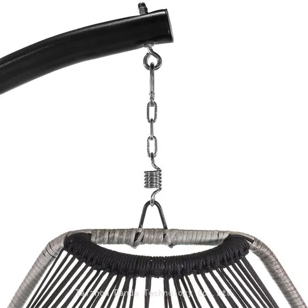 Durable Modern Outdoor Furniture Hanging Egg Swing Chair With Cushion PE Rattan Metal Frame Living Room Hotel Bedroom Courtyard photo-5