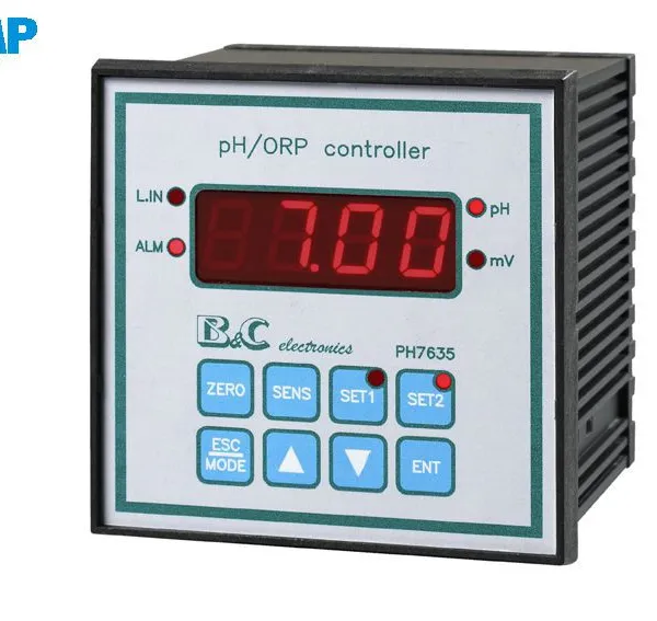 PH7635 PH/ORP Controller - 0.01pH Precision With Auto/Manual Temp Compensation (-10~110℃) for Water Treatment