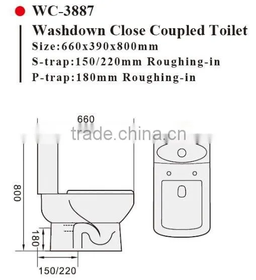Two-piece MEIYE Watermark Toilet S/P Trap With GEBERIT or R&T Fitting Soft Cover, Australian WELS WC-3887 photo-2