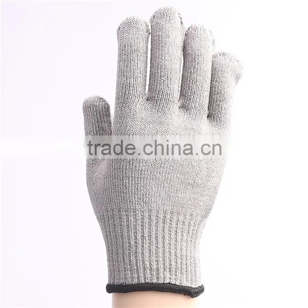 Rubber Cotton Knitted Gloves Leather Glove