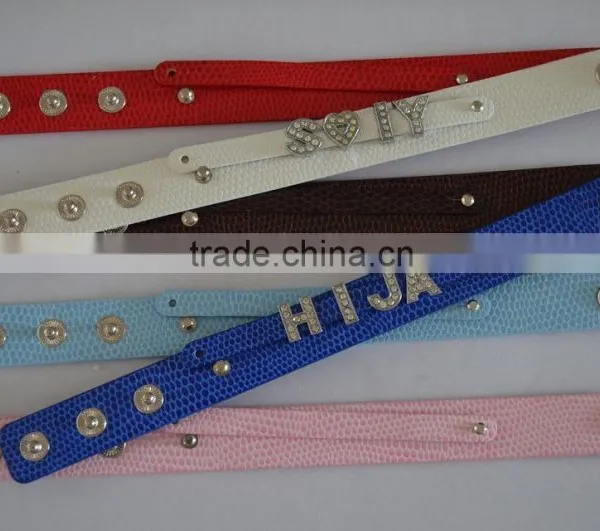 Wholesale Can be Assembled With Letters Double Straps Leather Bracelets photo-2