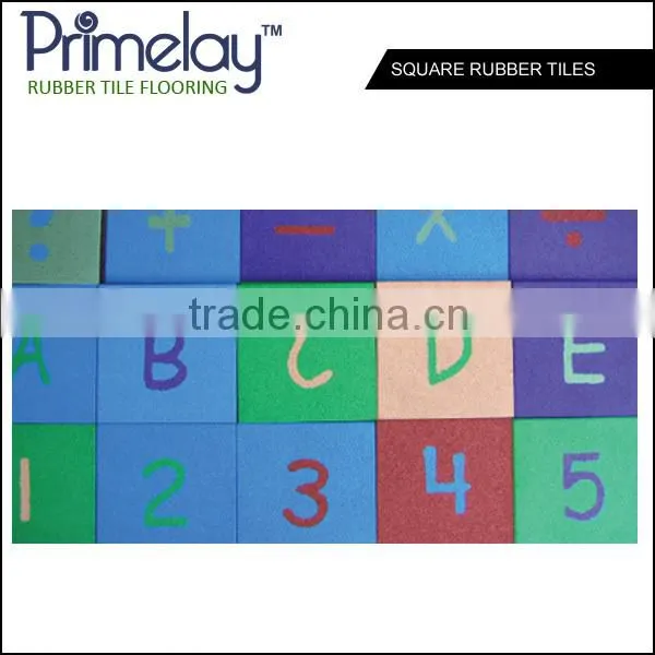 Beautiful Patterned Rubber Tiles For Children Room / Playground (Square Shape) photo-3