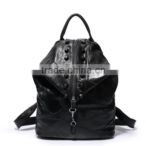 2015 Autumn Top Grain Genuine Leather Backpack Fashion Cattlehide Women Backpack photo-5