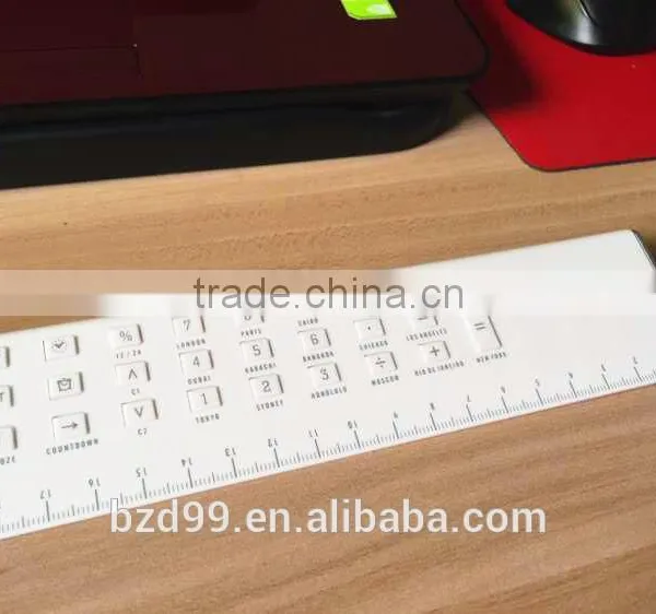 Promotional for Student/ Office/ Housework Pratical Functional Electric LCD Ruler Calculator With Digital Clock/ Alarm photo-5