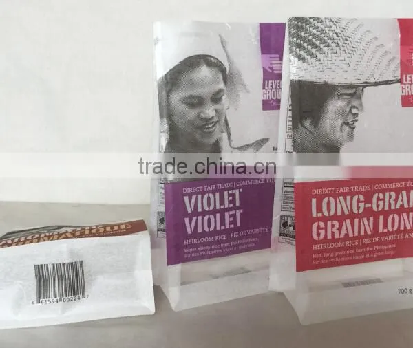 Block Bottom Rice Paper Pouch Bags For Rice Packing photo-2