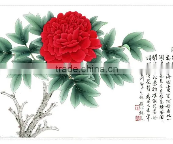 High-end Art Home Decoration Peony Blossom Handmade Painting photo-4