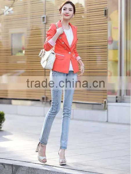 Jeans Femme 2016 Autumn Fashion Women Jeans Rhinestone Slim Ripped Feet Pencil Skinny Jeans Women Trousers photo-3