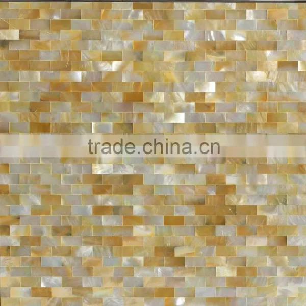 Brick Pattern Gold Lip Shell Mosaic Tile,interior Wall Mosaic Tile