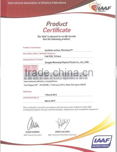 IAAF Certifciated Full-PU System Polyurethane Athletic Running Track photo-4