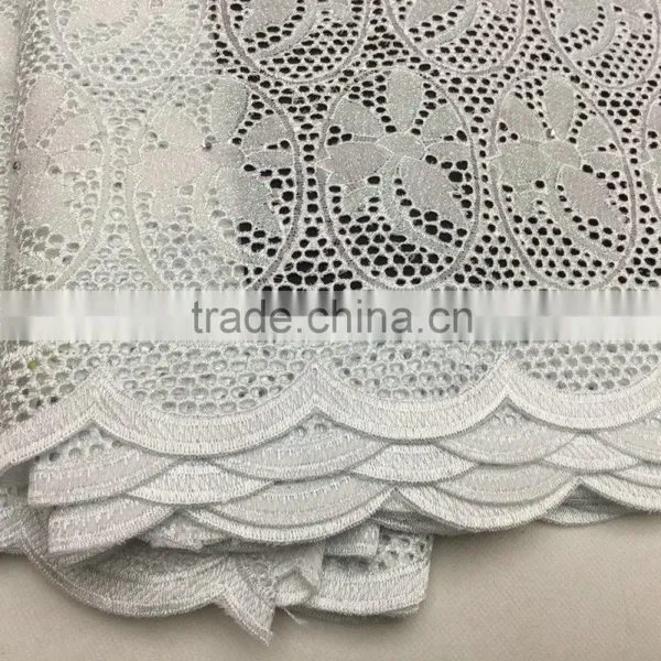 2016 Best Selling White Swiss Voile Lace Fabrics Cotton Voile Lace on Sale photo-2