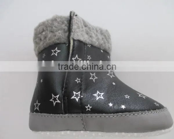 Hot Selling Winter Warm Baby Plush Fur Boot Printed Baby Shoes photo-2