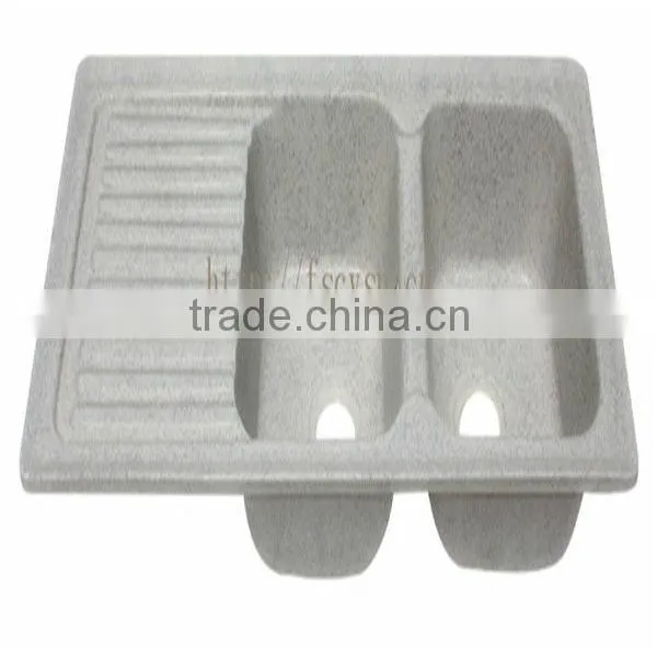 Double Acrylic Kitchen Sink With Drain Board/grey Kitchen Sinks Size