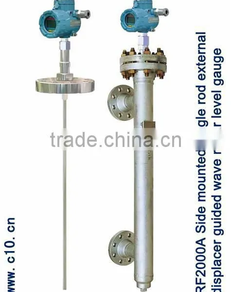 RF2000A Precision Level Digital Height Gauge Side Mounted Guided Wave Radar Level Transmitter Single Probe External Caged
