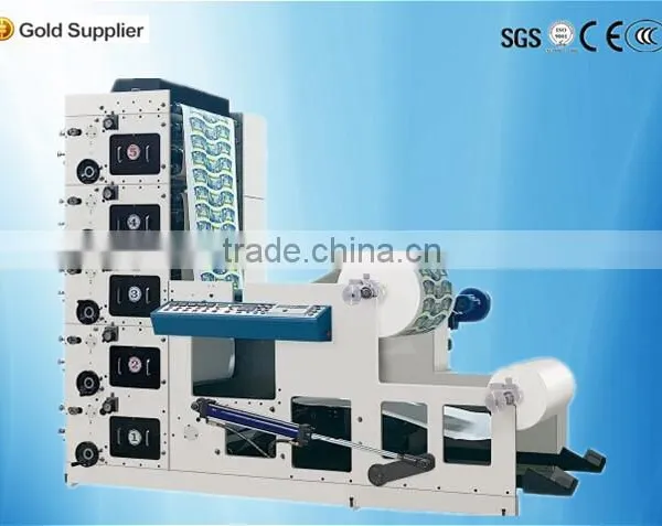Paper Roll 5 Colors High Speed Flexo Printing Machine