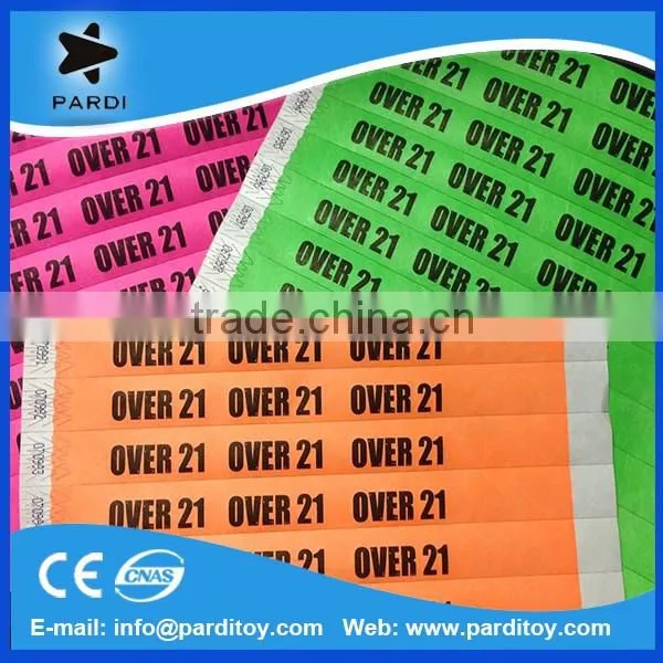 Disposable Waterproof TYVEK Paper Wristband Printing Quality Choice