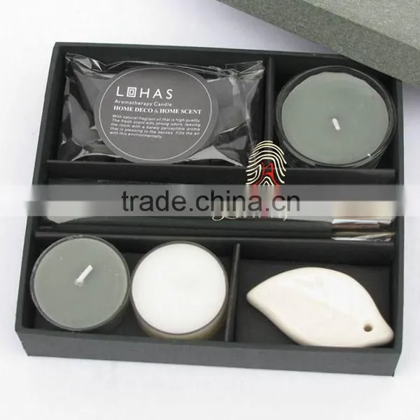 Glass Scented Candle Set With Incense Stick for Holiday photo-2