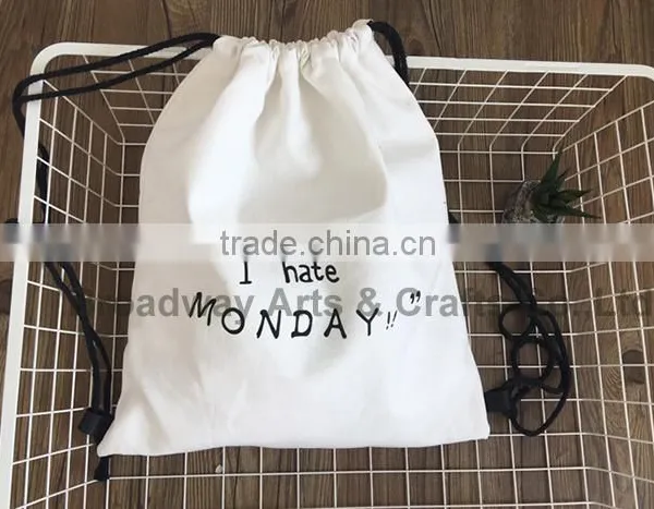 Wholesale Top Quality Custom Printing Canvas Drawstring Bag photo-5