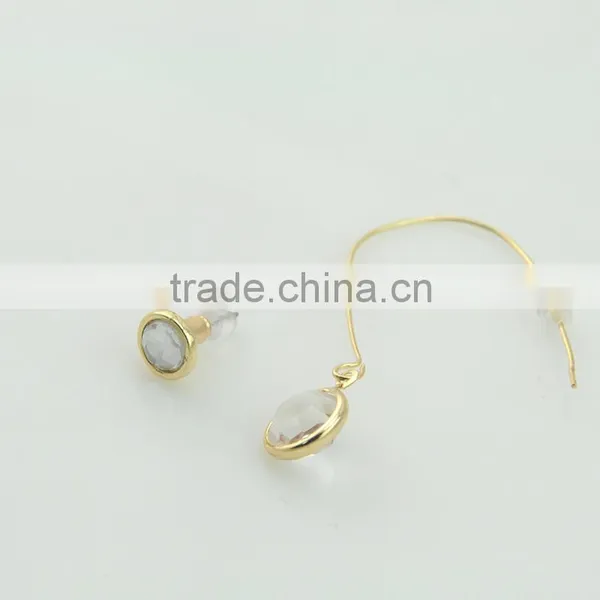 Special Asymmetric Jewelry Rhinestone Gold Earrings Design For Girl photo-4
