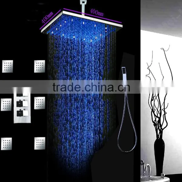 Conceal Led Rainfall Shower Set Bath Shower Set With 6 Pcs 2 Inches Body Spray Jets and Thermostatic Mixer photo-3