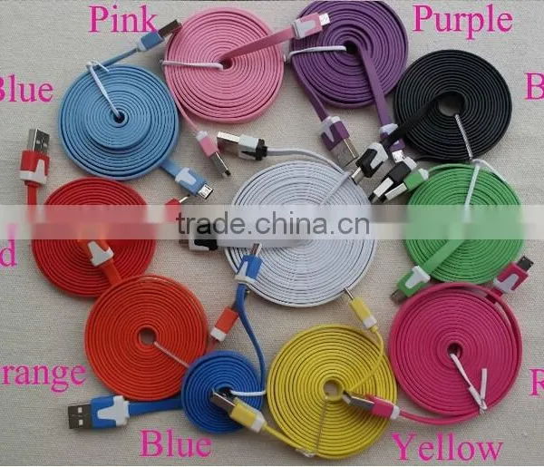 2m V8 Usb Charging Cable Flat Micro Usb Cable for Android Mobile Phone photo-2