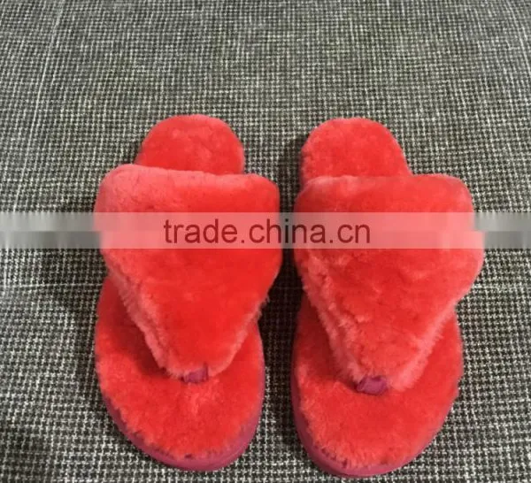 Hot Wholesale 100% Sheepskin Slippers Fur Lined Slippers photo-3