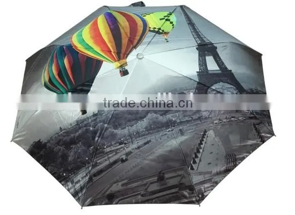 Custom 190t Fabric Material Landscape Photo Print Straight Umbrella photo-4