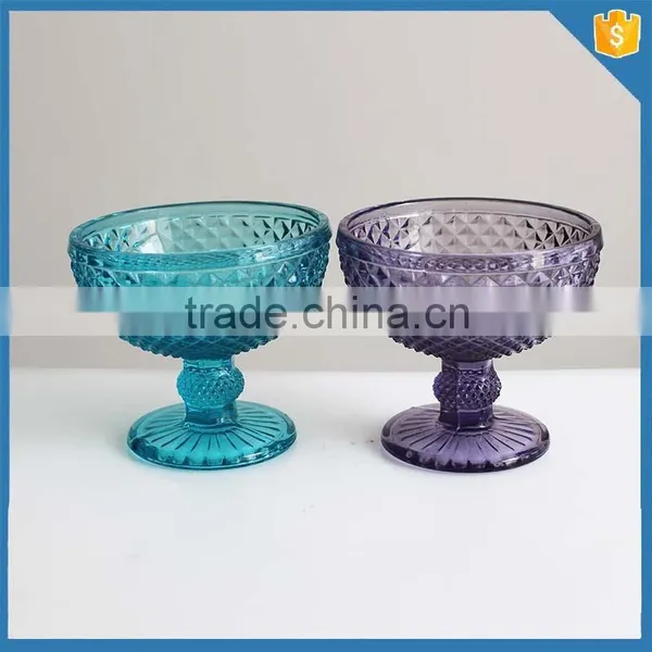 Good Quality Handmade Crystal Pudding Wholesal Glass Bowl With Foot photo-2