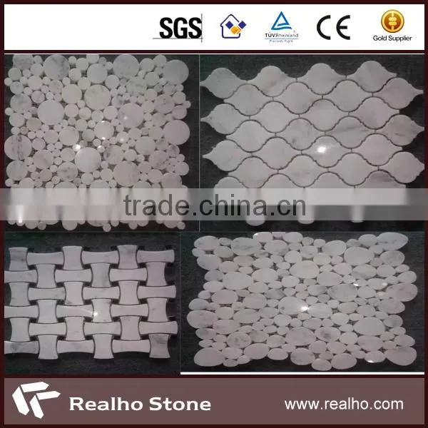 Art Calacatta White Penny Round Marble Mosaic Tile photo-2
