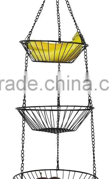 3-Tier Round Iron Hanging Basket photo-4