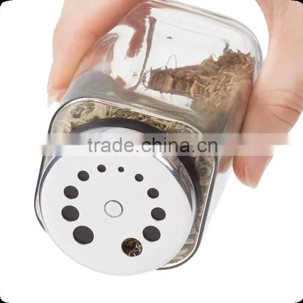 SINOGLASS Trade Assurance Unique 180ml Jar Shape Adjustable Lid Kitchen Glass Spice Jar photo-3