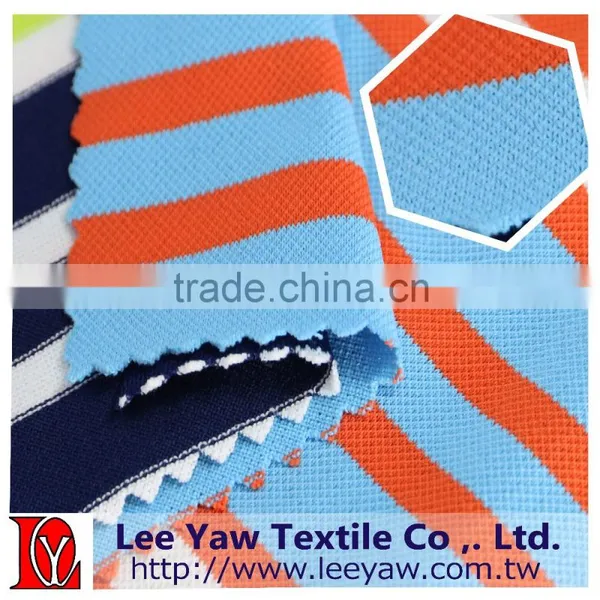 Polyester Full Dull Spandex Yarn Dyed Auto Stripe Pique Fabric With Anti-bacterial photo-6