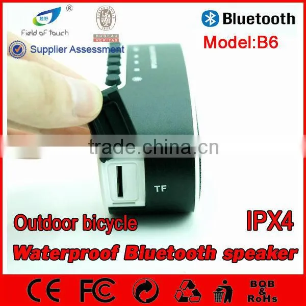 B6 White Color Wireless Handsfree LED Bicycle Bluetooth Speaker With FM Radio photo-3
