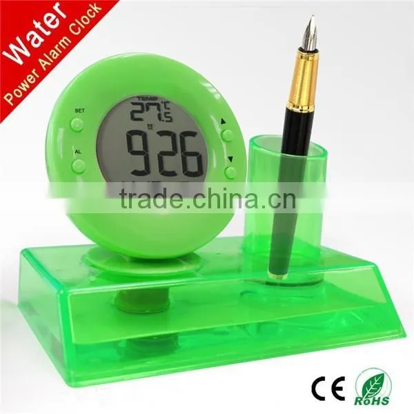 Water Power Table Alarm Clock With Pen Holder photo-5