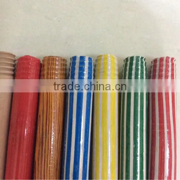 Striped Green Color Coated Wooden Broom Handle Only From KEGO Vietnam photo-2