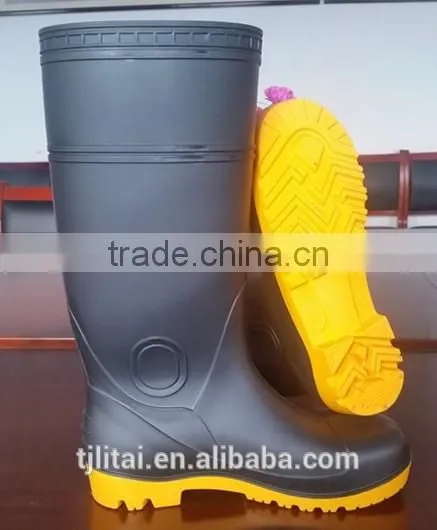 Classical Wellington Boots With Black Yellow ,safety Boots,pvc Shoes photo-2