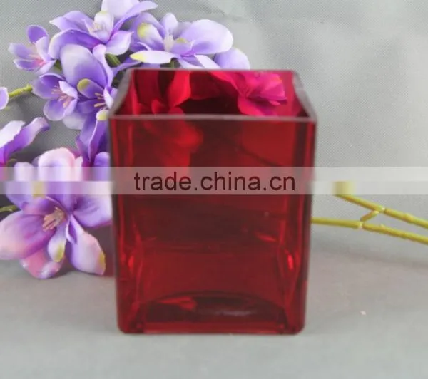 Machine-made Color Cube Glass Vase photo-6
