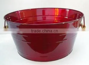 Tin Ice Bucket in Red Color photo-2