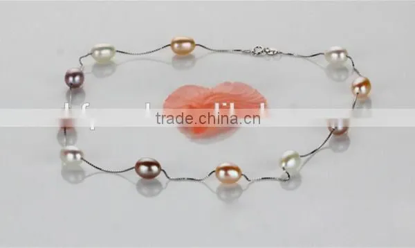 8-9mm Rice Freshwater Pearl Necklace and Bracelet Sets photo-2