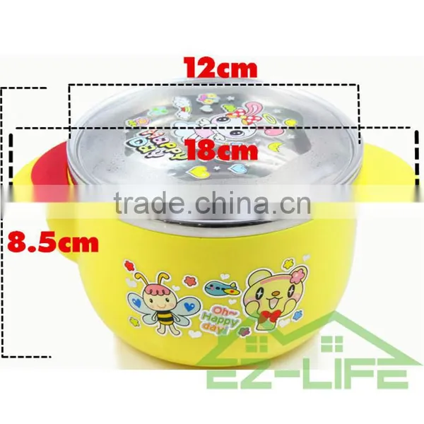 Creative Baby Dinnerware 500ML Stainless Steel Kids Food Thermal Sockproof Feeding Bowls photo-3